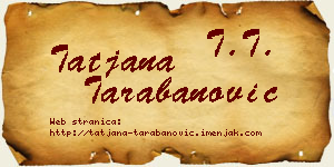 Tatjana Tarabanović vizit kartica